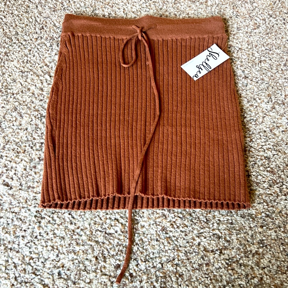 Shellsea Knit Bodycon Skirt in Camel